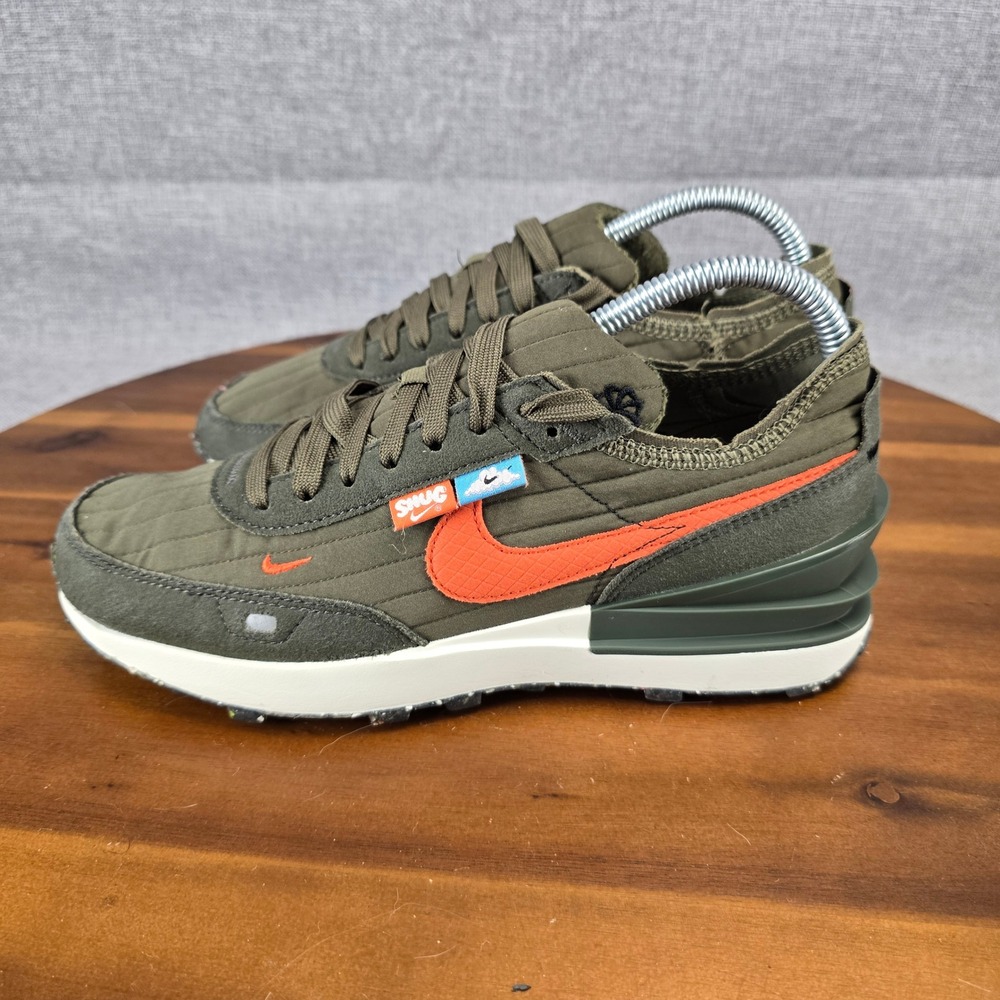 Nike Waffle One SE Toasty Oil Green Team Orange DC8890-200 Mens Size 6 Sneaker - Picture 2 of 13